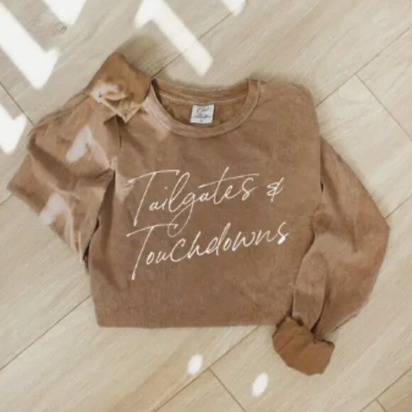 Oat Collective Mineral washed tan "tailgates and touchdowns"  S, M, L, XL - Picture 1 of 1